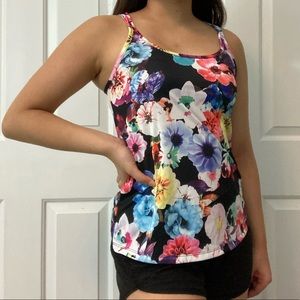 Old Navy floral strappy back workout tank top